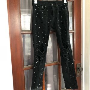 Carmar Sz 27 jeans. Black with gem and studs